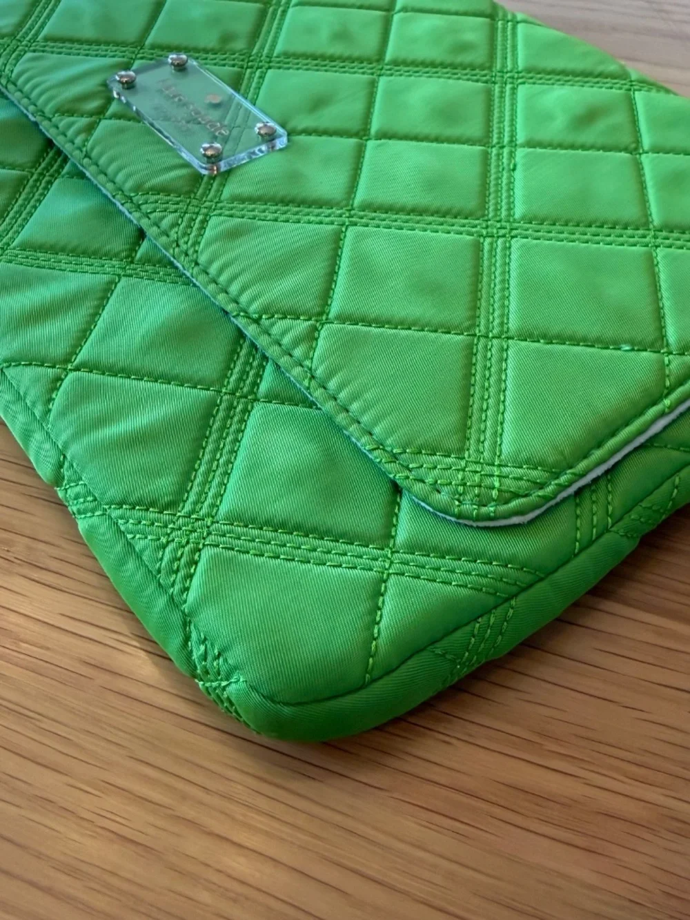 Kate Spade New York Quilted Nylon Tablet Sleeve – Vibrant Lime Green